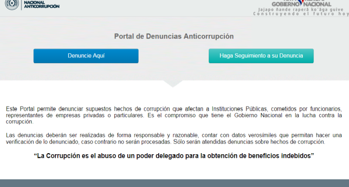 Portal de denuncias anticorrupción ya está vigente