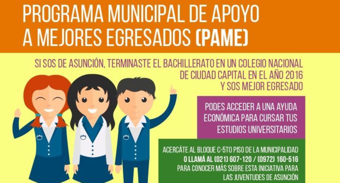 Comuna de Asunción lanza Programa Municipal de Apoyo a Mejores Egresados