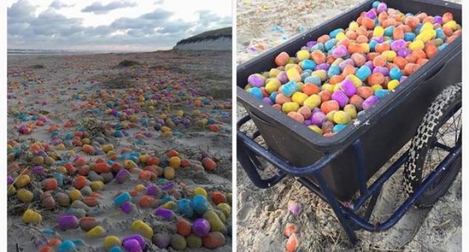 Una playa de Alemania quedó repleta de juguetes tras el paso de un ciclón