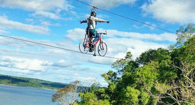 ¿Te imaginás pedalear en las alturas?