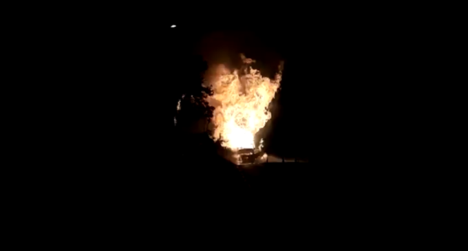 Camión de gas se incendia sobre Ruta 7