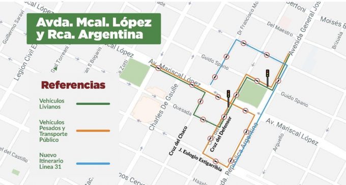 Desde hoy se elimina gira a la izquierda en Mariscal López y San Martín